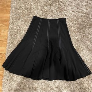 Black Striped Skater Skirt